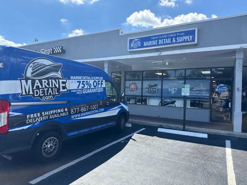 Marine Detail storefront and branded van